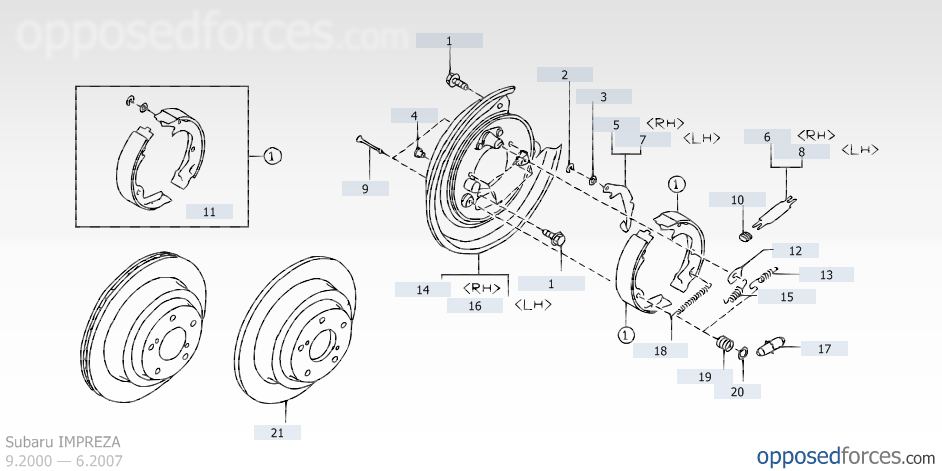 subaru parking brake replacement