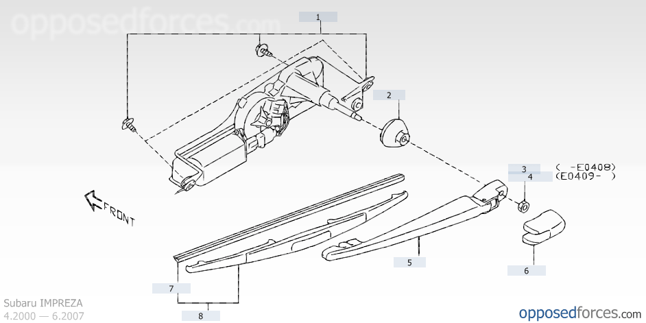 subaru rear wiper arm replacement